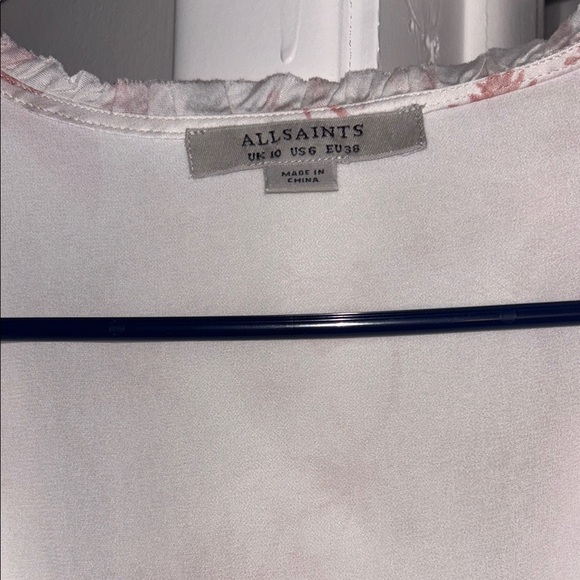 All Saints Pink and White Ruffled Wrap Sundress size 6 - Picture 5 of 8